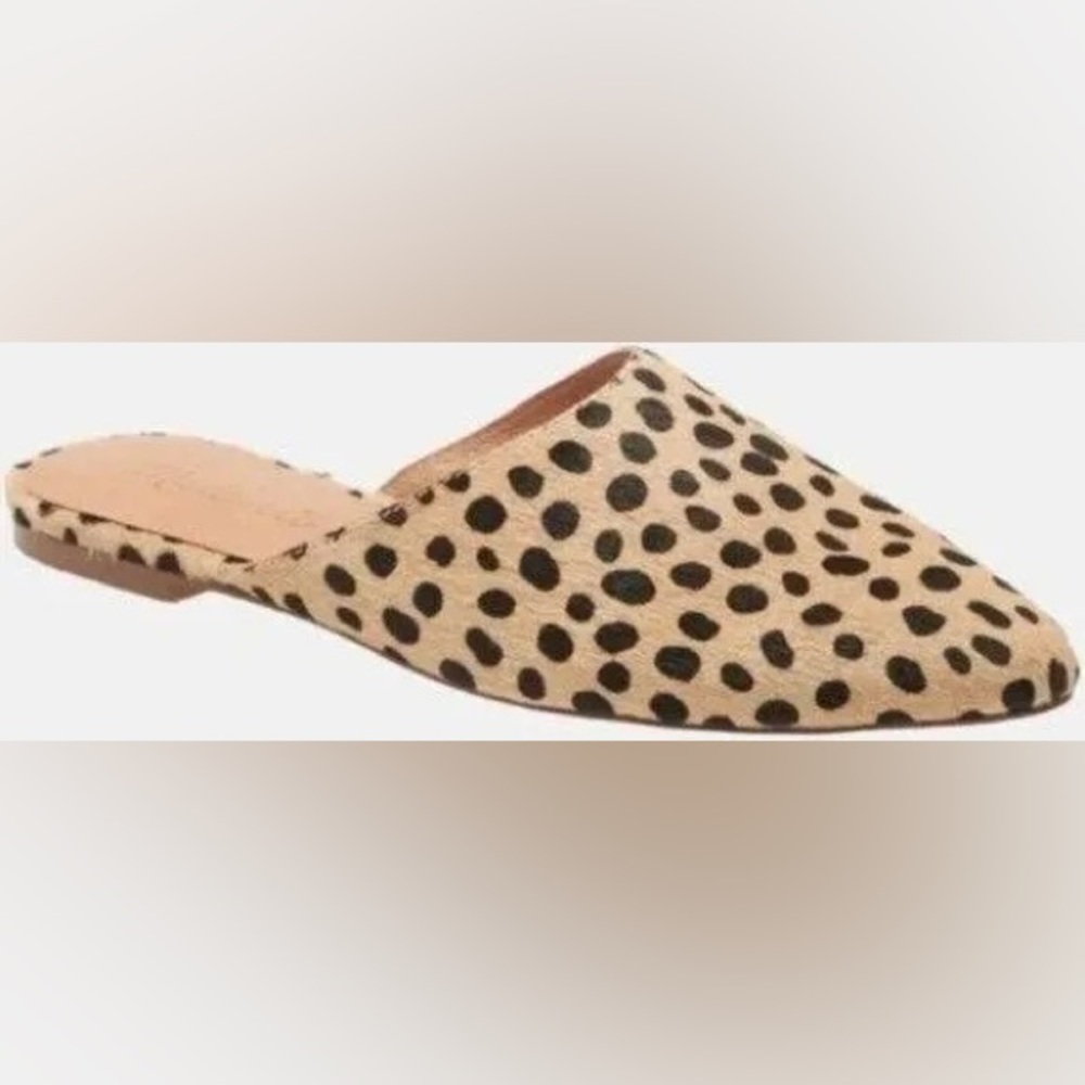 GUC Madewell The Remi Mule Dotted Calf Hair Sand Dune Multi Leopard